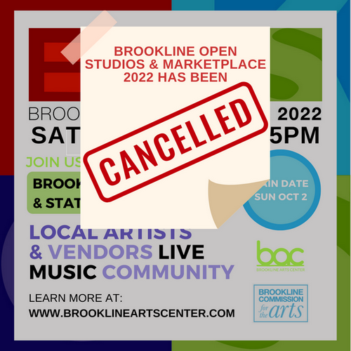 Brookline Open Studios cancelled notice